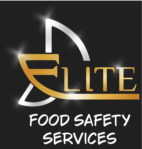 Elite Food Safety Services logo on black background.